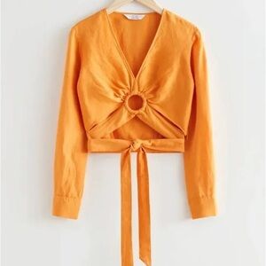 & other stories orange crop top
